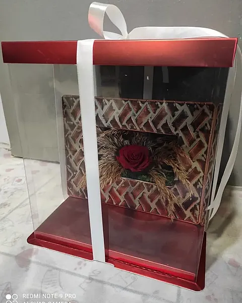 Κορνίζα αθάνατο τριαντάφυλλο κόκκινο